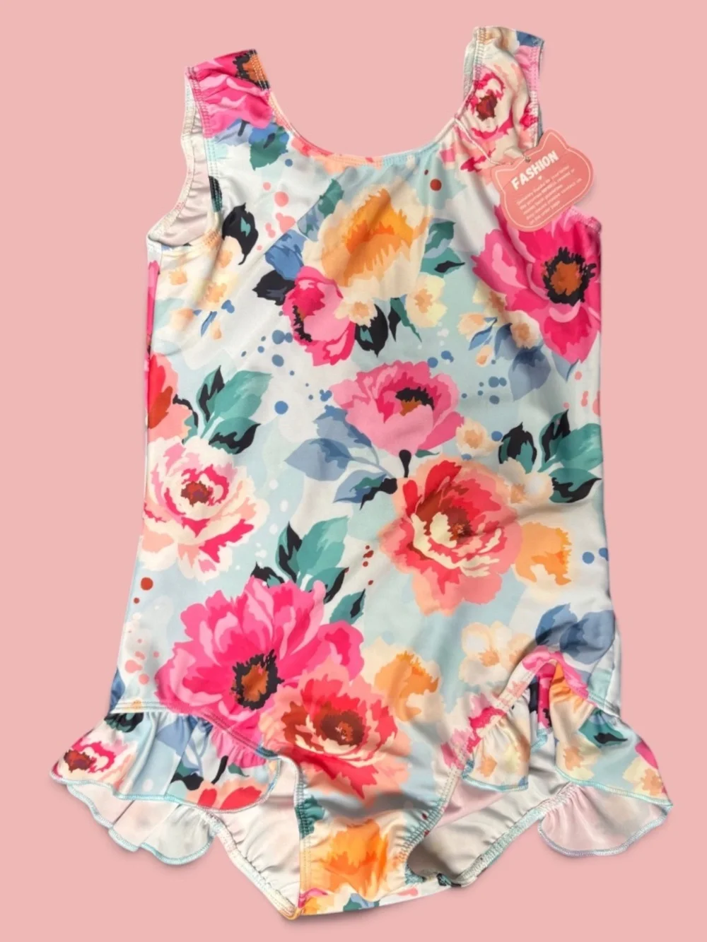 NWT Girls 10 Floral One Piece Swimsuit Ruffle Bathing Suit